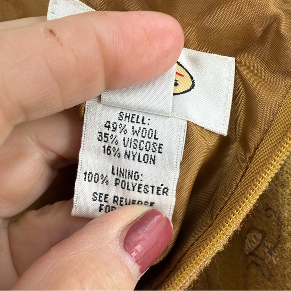 Talbots vintage wool blend Paisley floral embroidered  Tan Embroidered skirt 6 - Picture 4 of 9